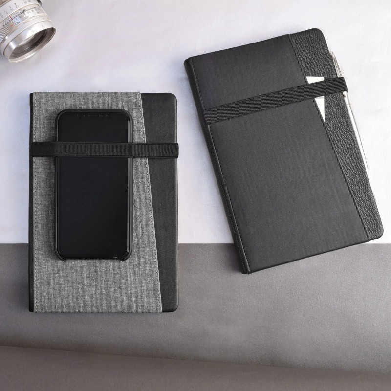 Black & grey leather notebook