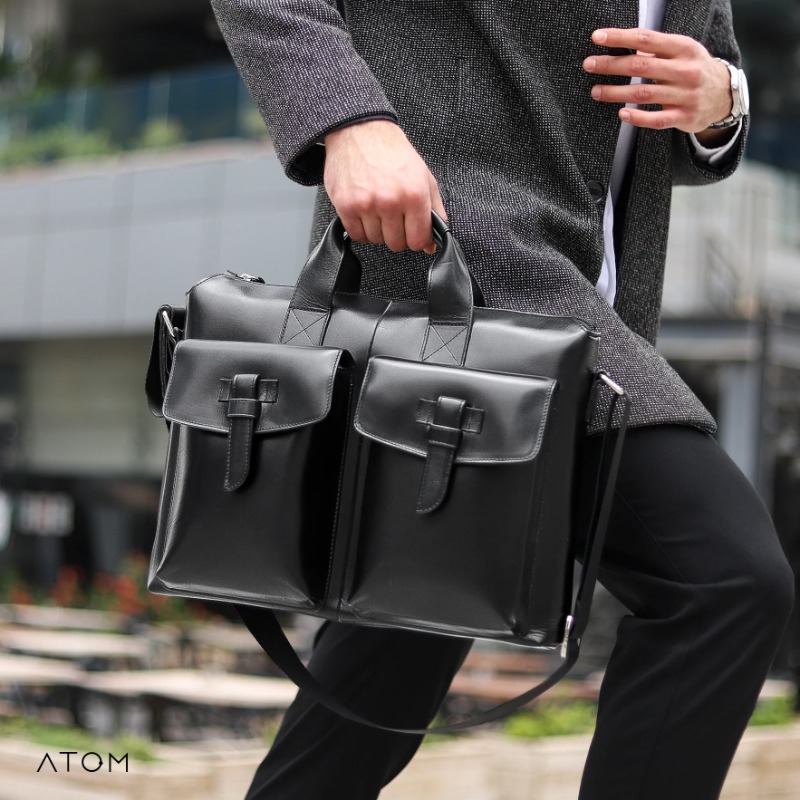 Genuine leather laptop bag