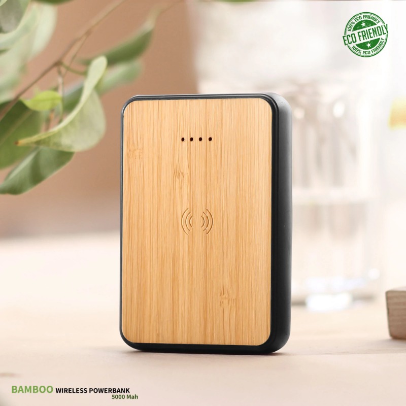 Bamboo wireless power bank