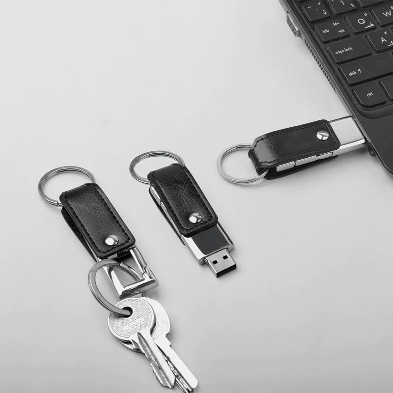 Leather flash memory & keychain